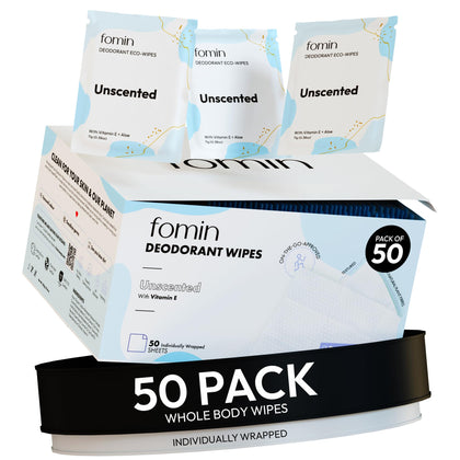 FOMIN Travel Deodorant Wipes packaging front view