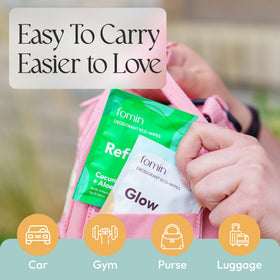 FOMIN Travel Deodorant Wipes showing individual sachets