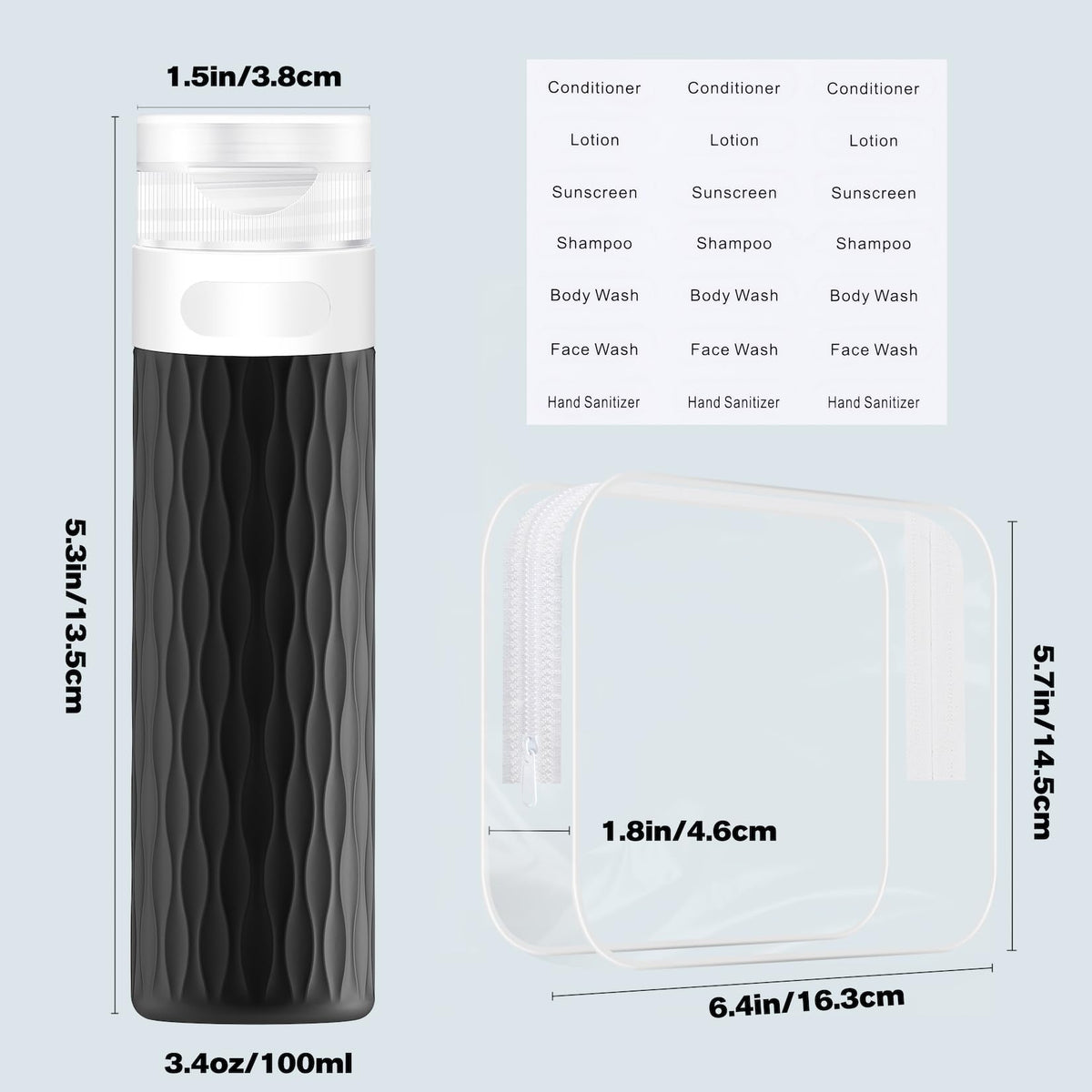 Food-grade silicone YEALIFE travel bottles in various colours