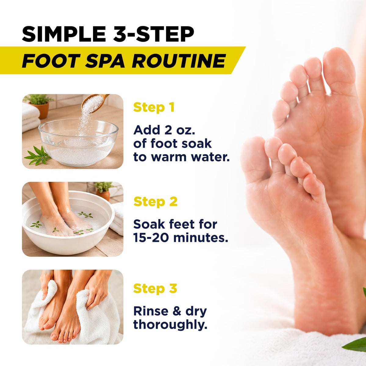 FOOT Epsom Salt Foot Soak in a bowl
