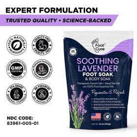 FOOT Epsom Salt Foot Soak with fresh lavender sprigs