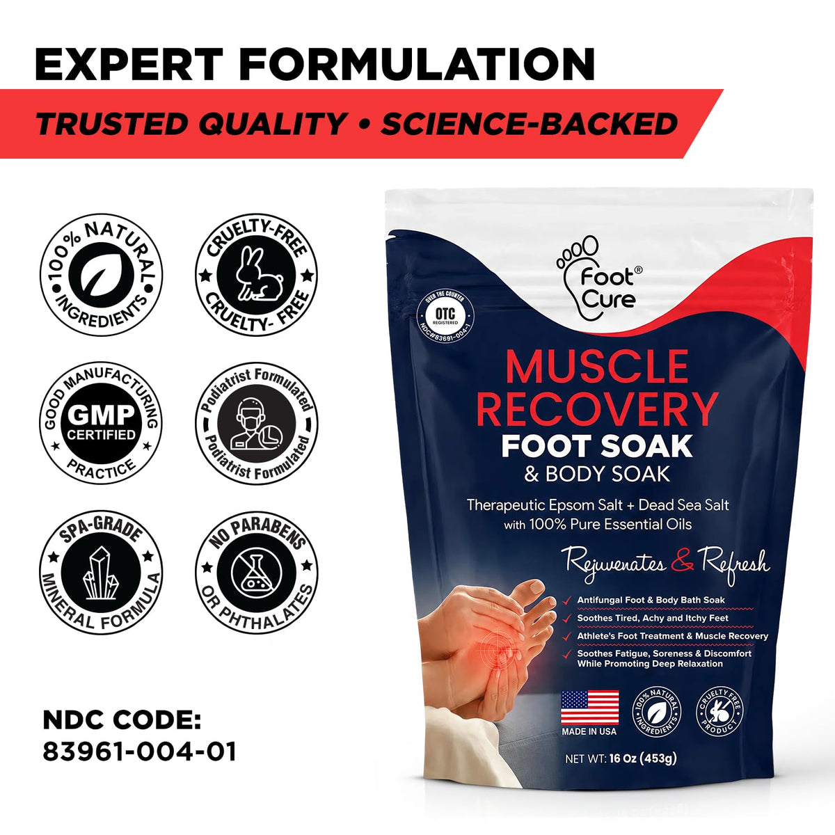 FOOT Muscle Recovery Foot Soak in use