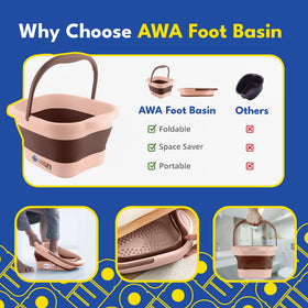 Foot soaking tub with warm water and foot soak solution