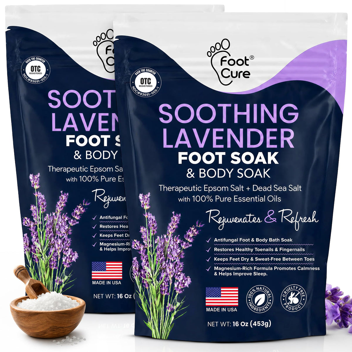 FOOT Soothing Lavender Epsom Salt Foot Soak front view