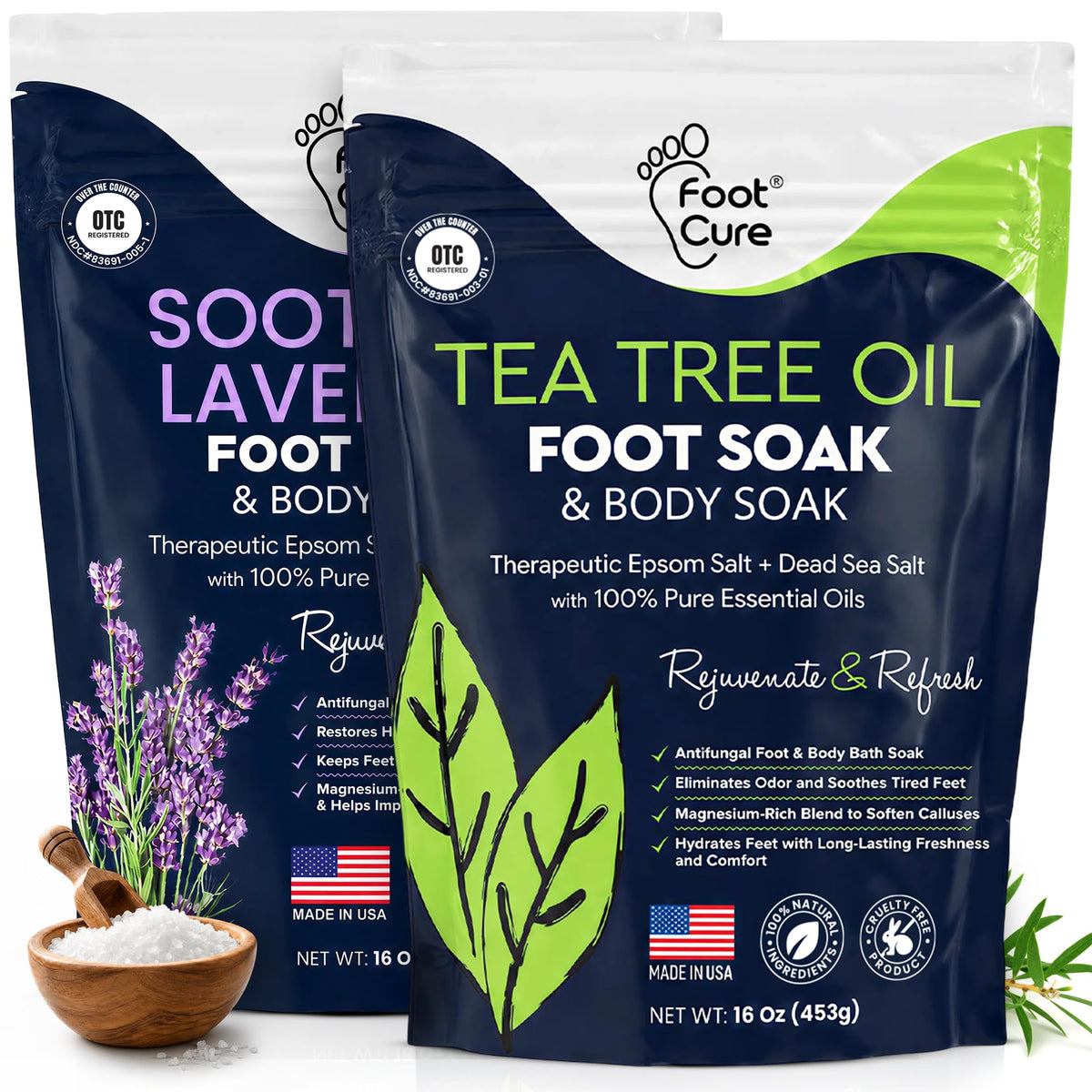 FOOT Tea Tree Epsom Salt Foot Soak packaging front view