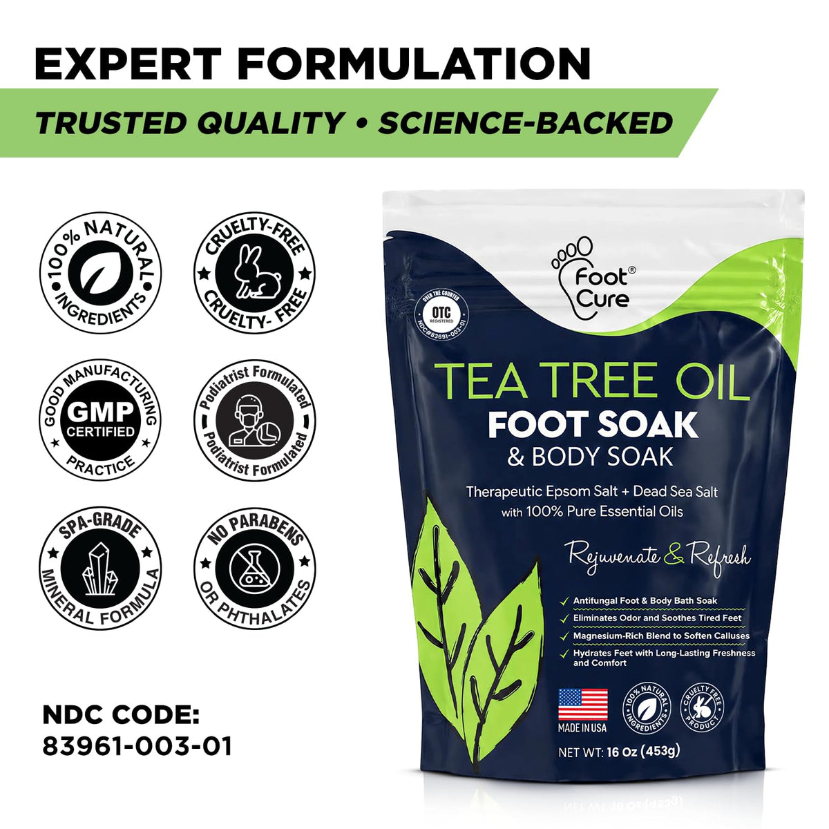 FOOT Tea Tree Oil Epsom Salt Foot Soak texture close-up