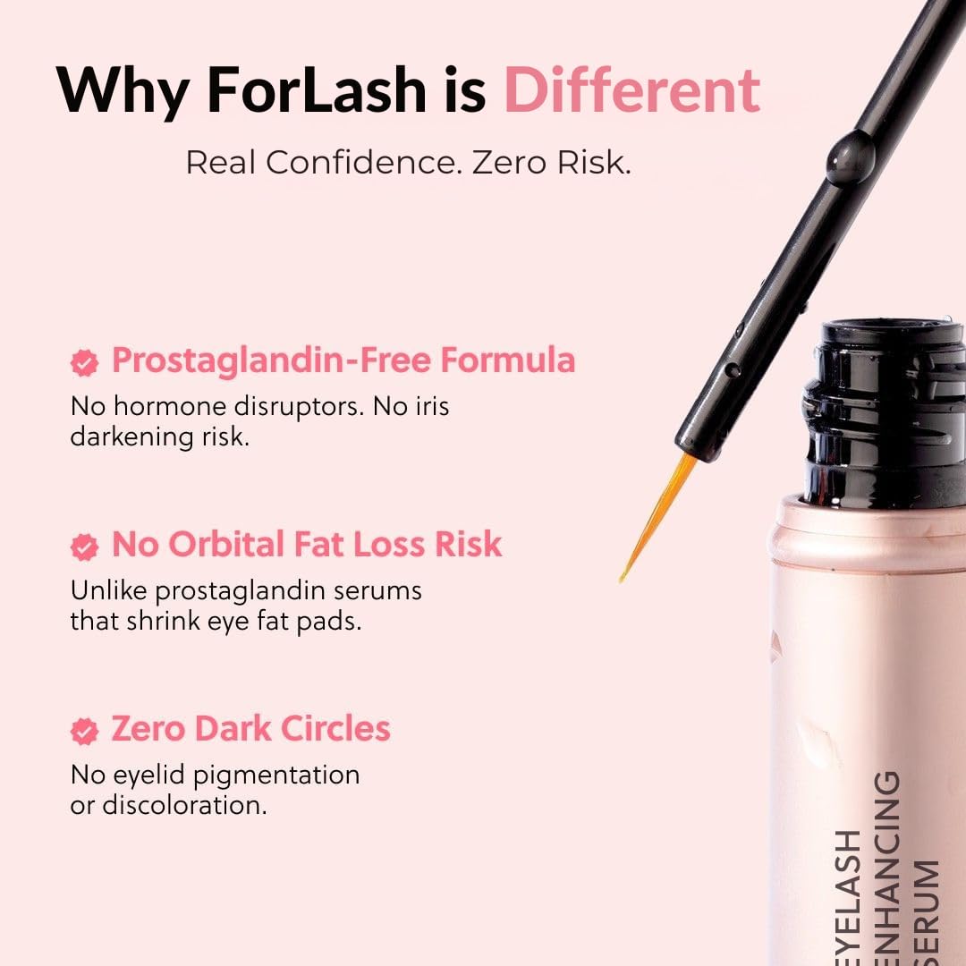 Forchics Eyelash Growth Serum packaging with clear label