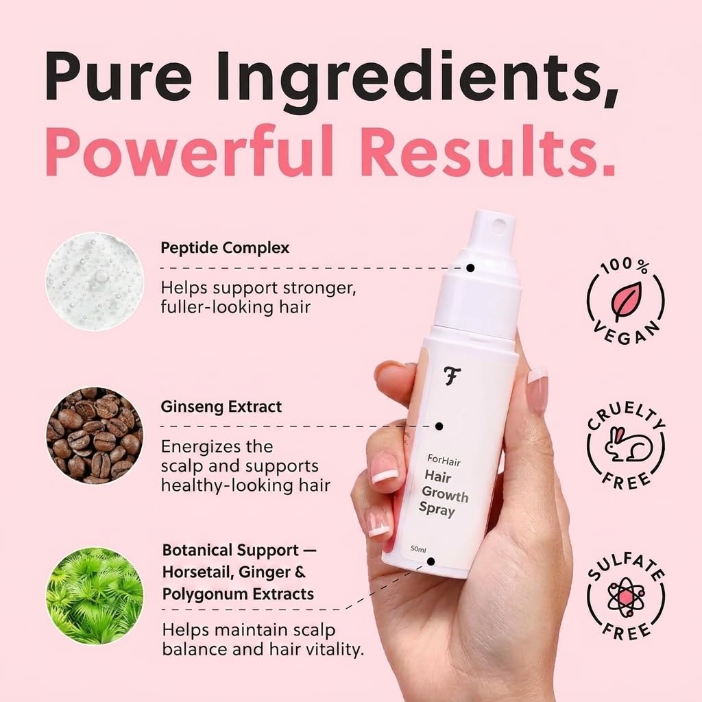 Forchics Hair Growth Spray application on hair