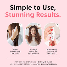 Forchics Hair Growth Spray on bathroom counter