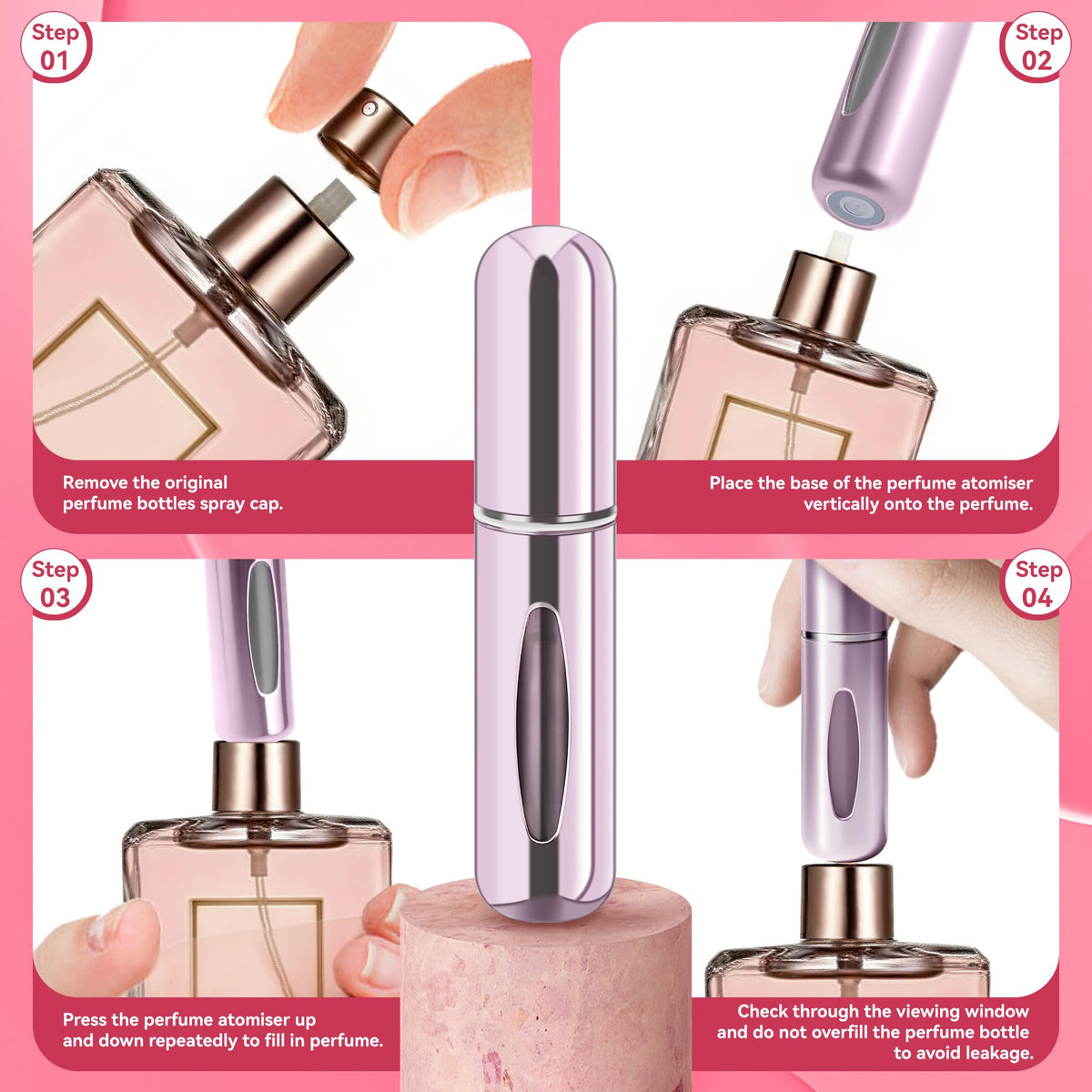 forebile refillable perfume atomizer bottle in black