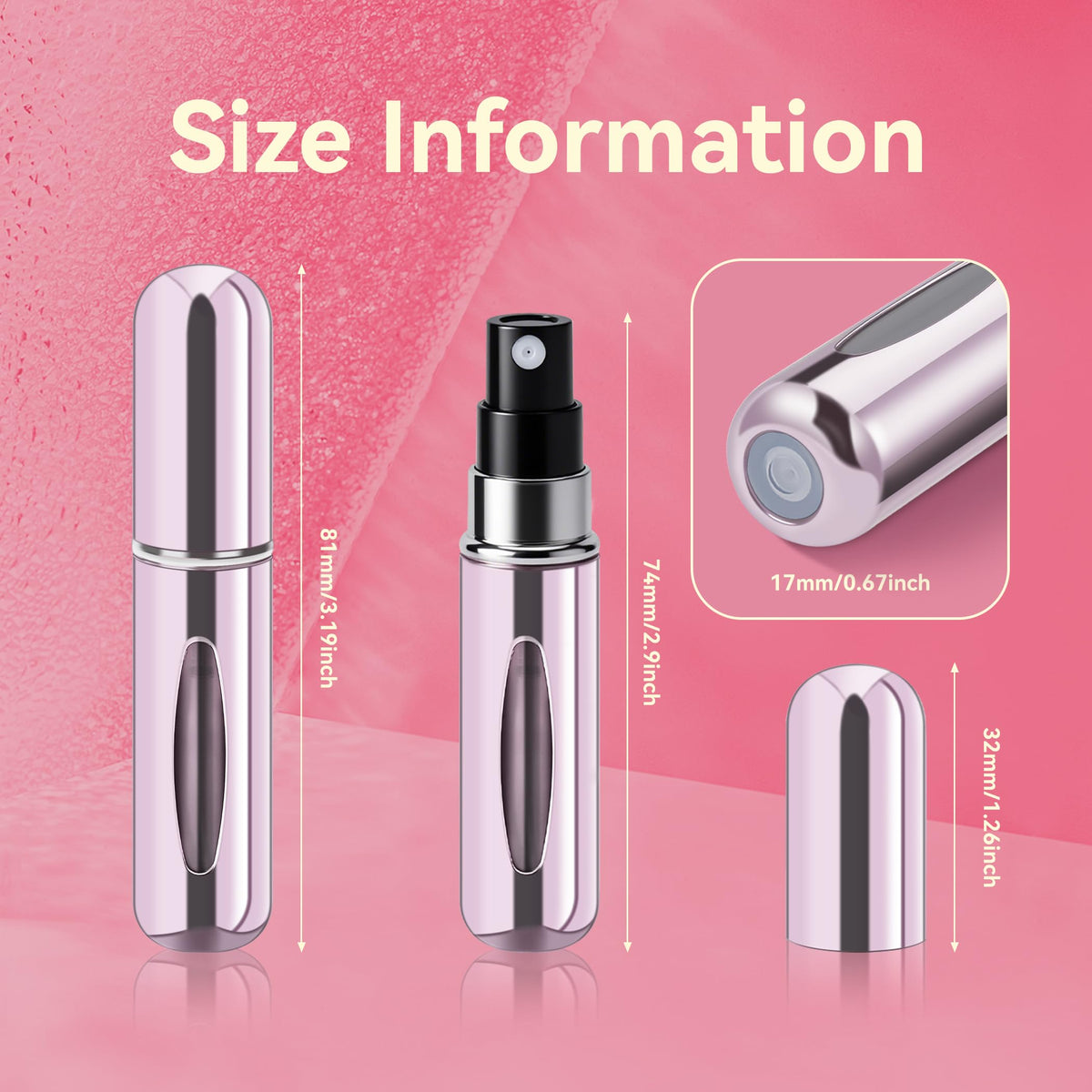forebile refillable perfume atomizer bottle in pink