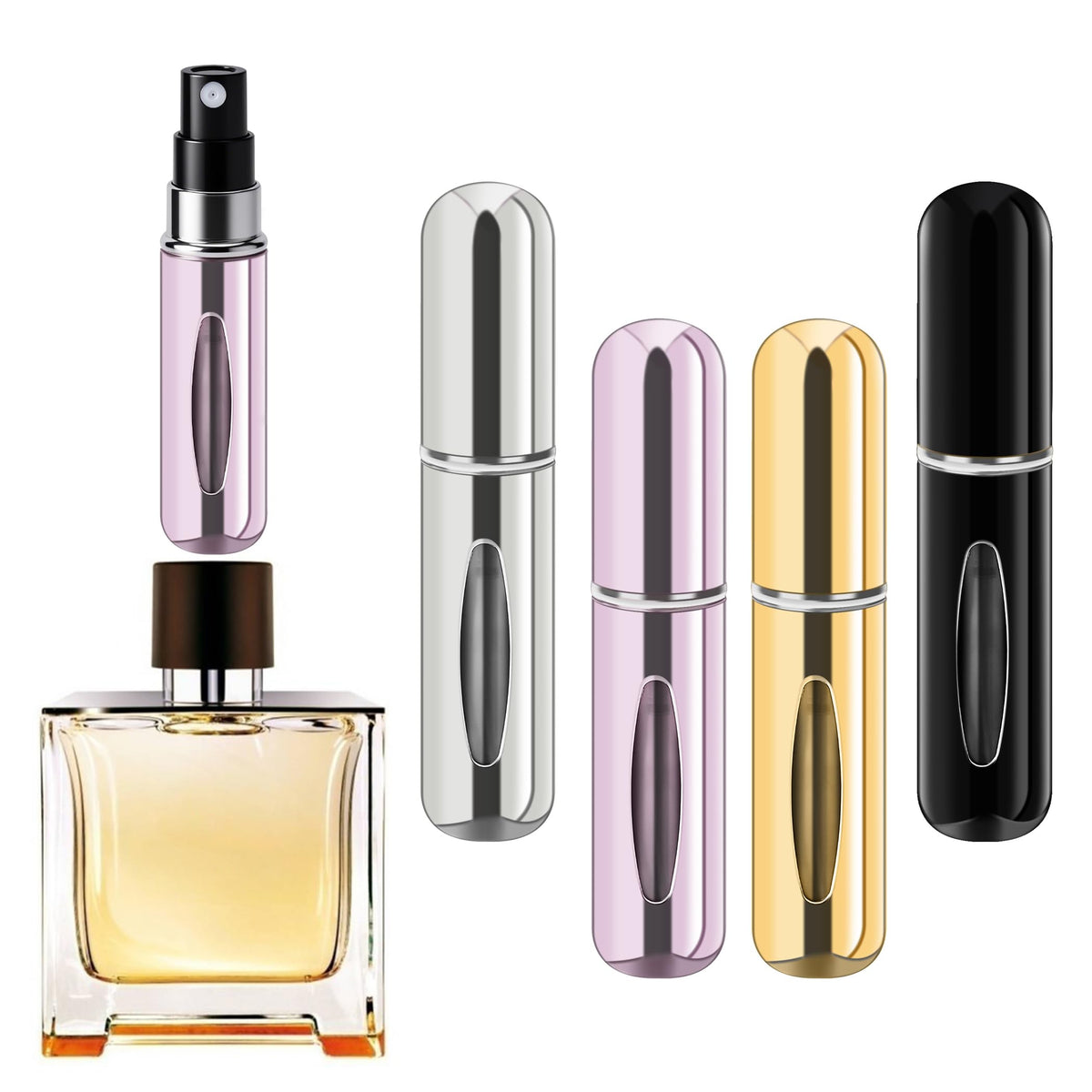 forebile refillable perfume atomizer bottle in silver