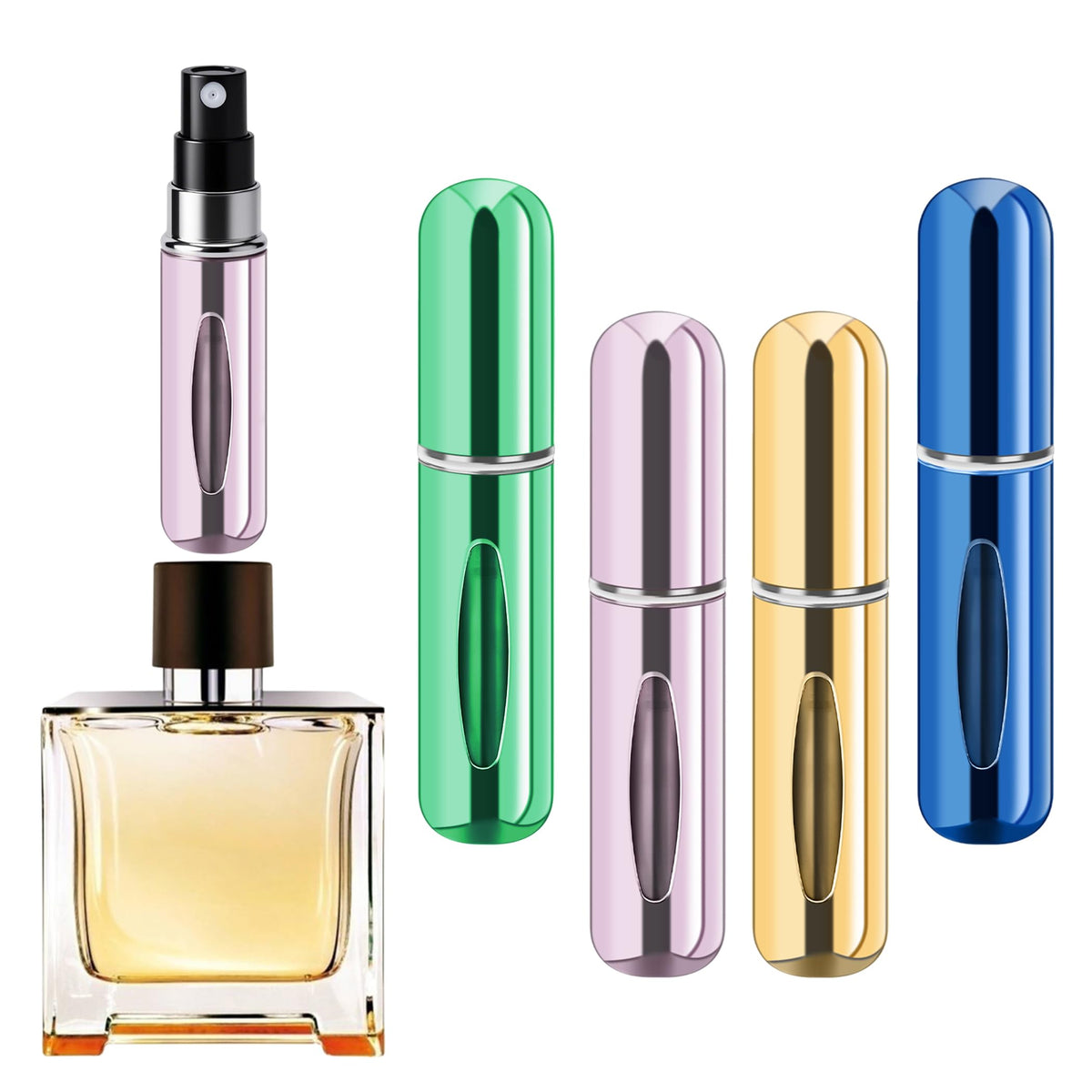 forebile refillable perfume atomizer bottle set in four colours