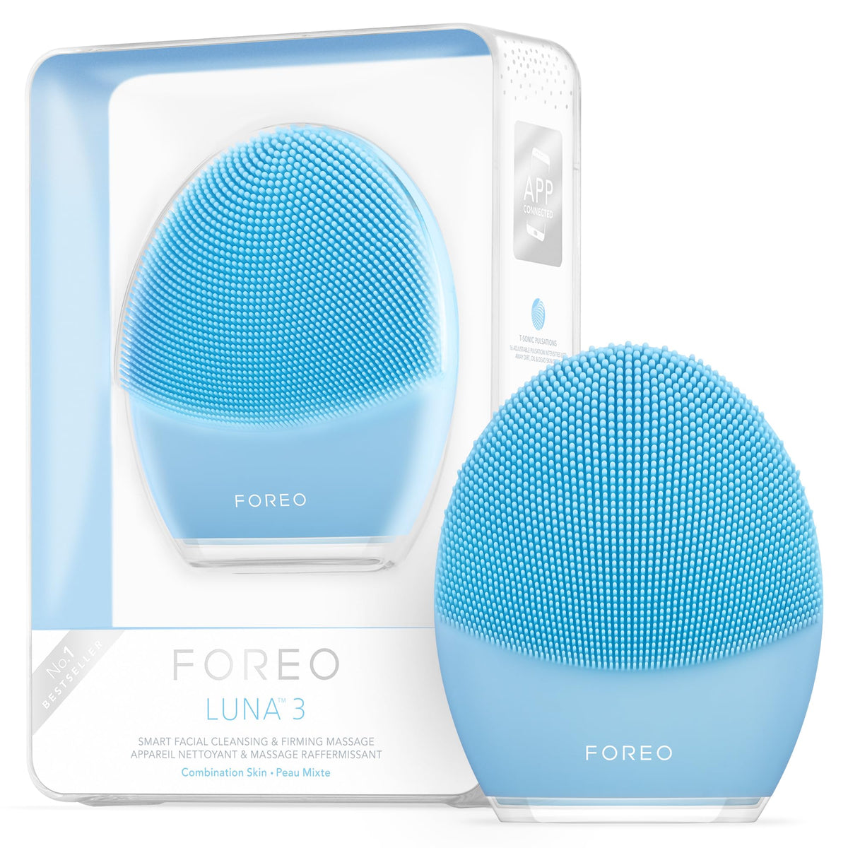 FOREO LUNA 3 Facial Cleansing Brush front view in pink