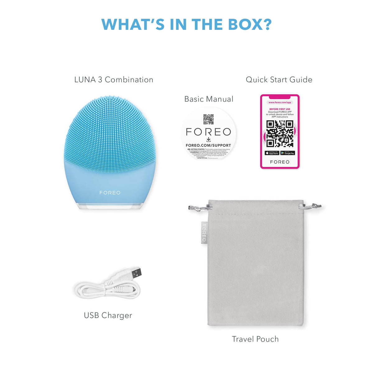 FOREO LUNA 3 Facial Cleansing Brush showing back view with control button