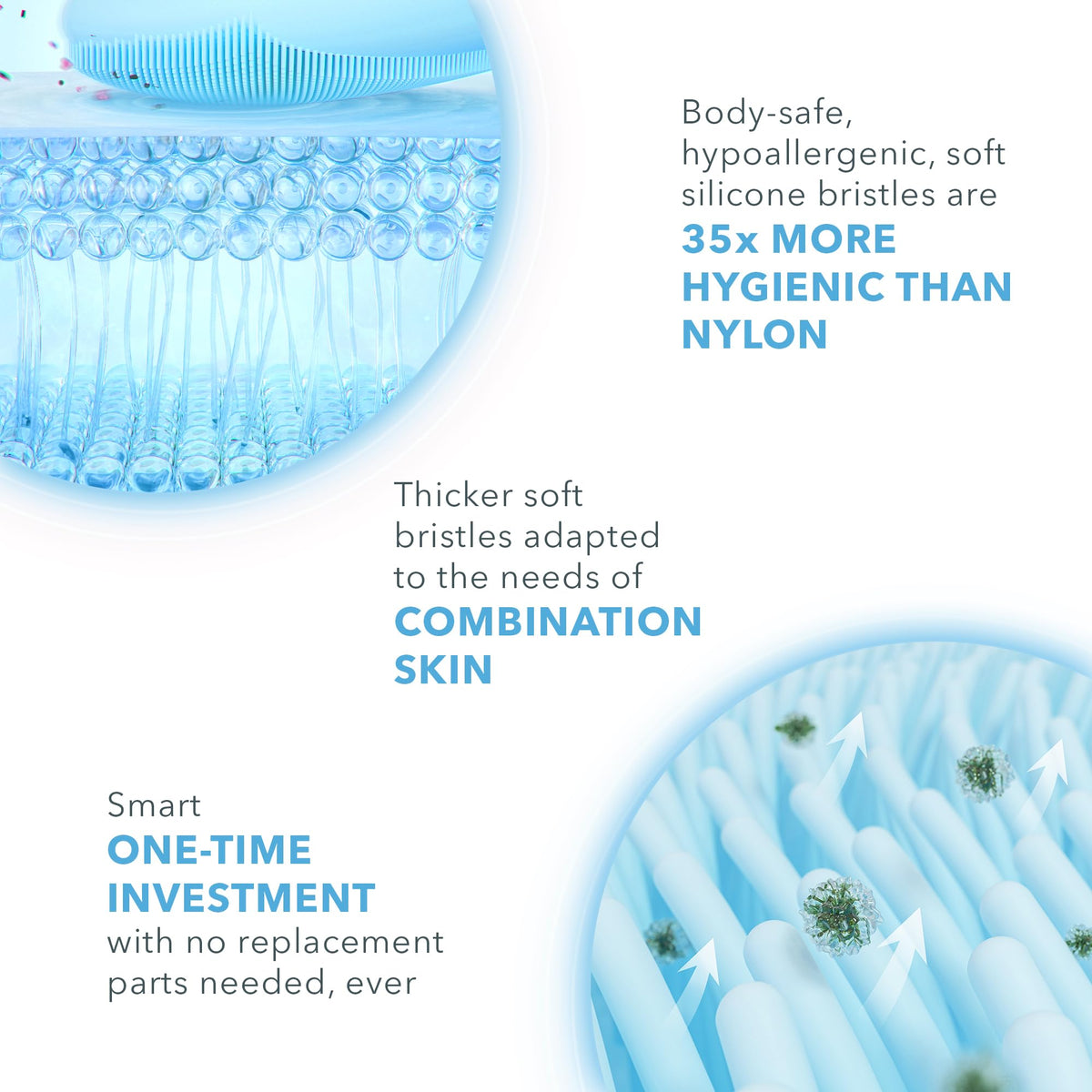 FOREO LUNA 3 Facial Cleansing Brush with app interface on smartphone