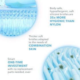 FOREO LUNA 3 Facial Cleansing Brush with app interface on smartphone