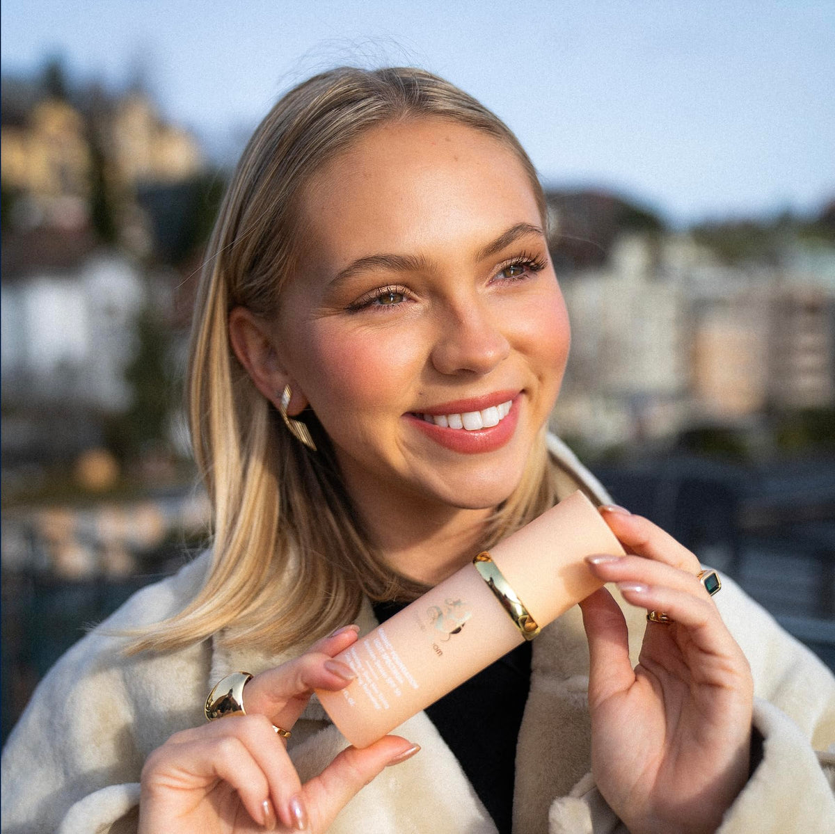 Forever Bloom Bio Mimic Foundation application process on model