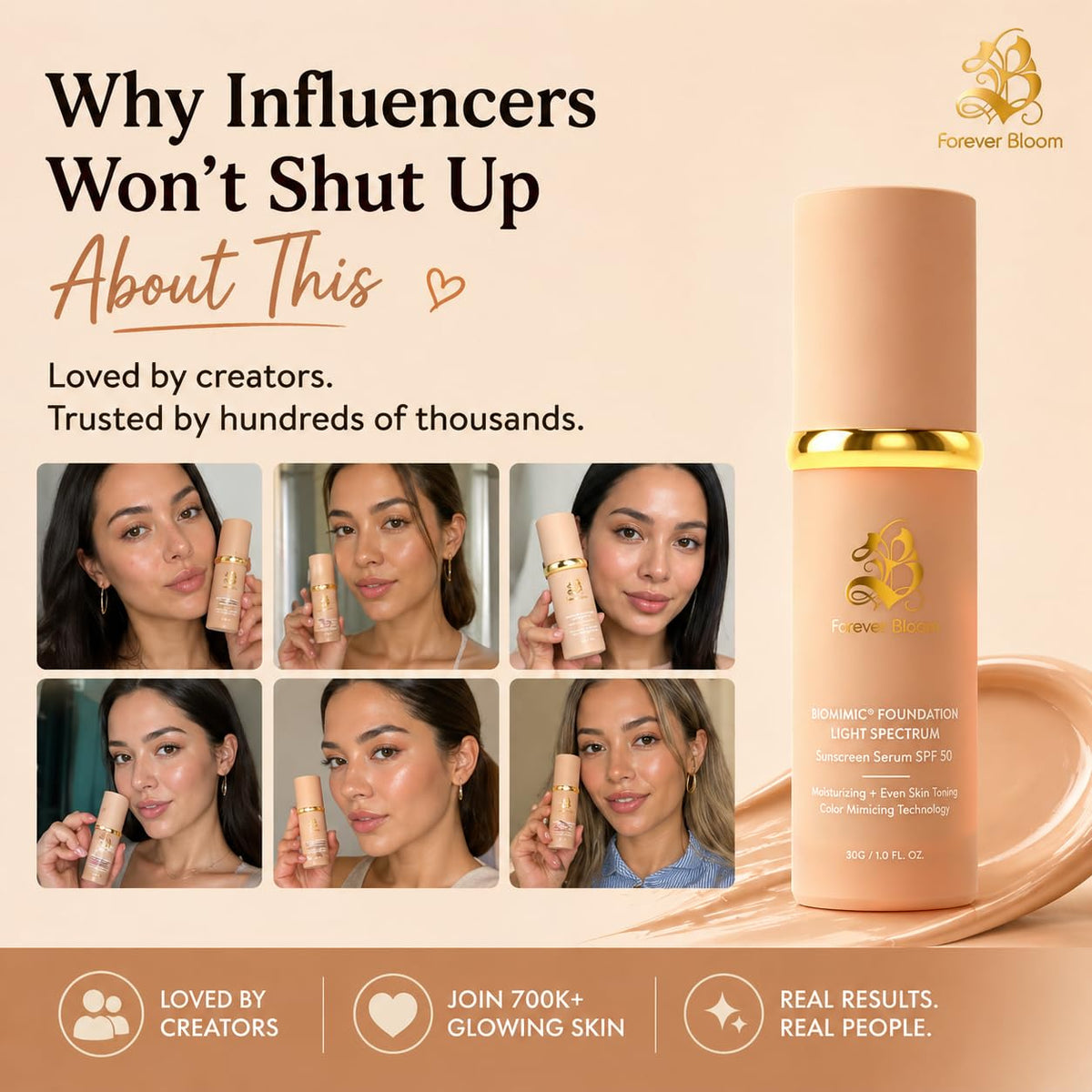 Forever Bloom Bio Mimic Foundation in lifestyle setting