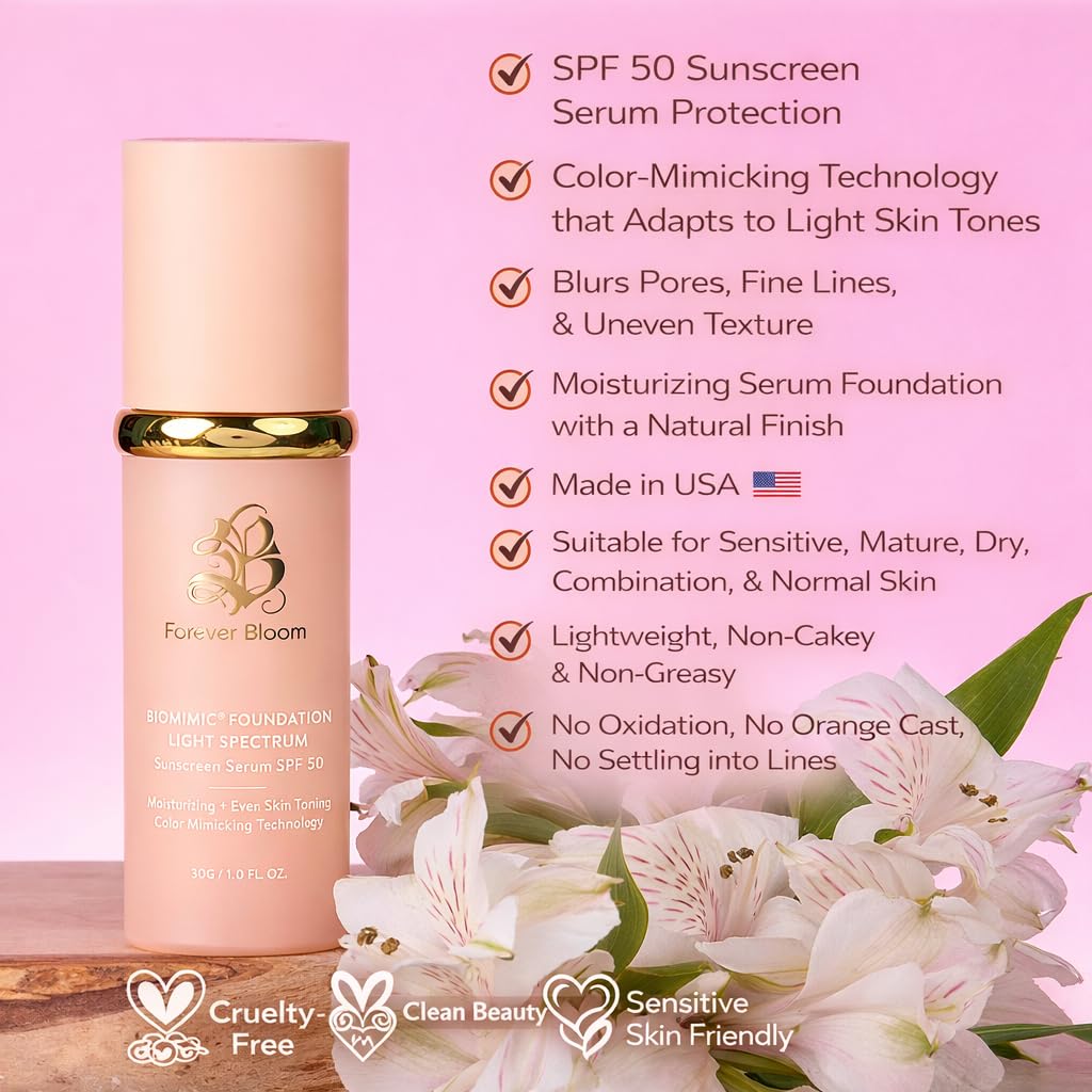Forever Bloom Bio Mimic Foundation showing texture on skin