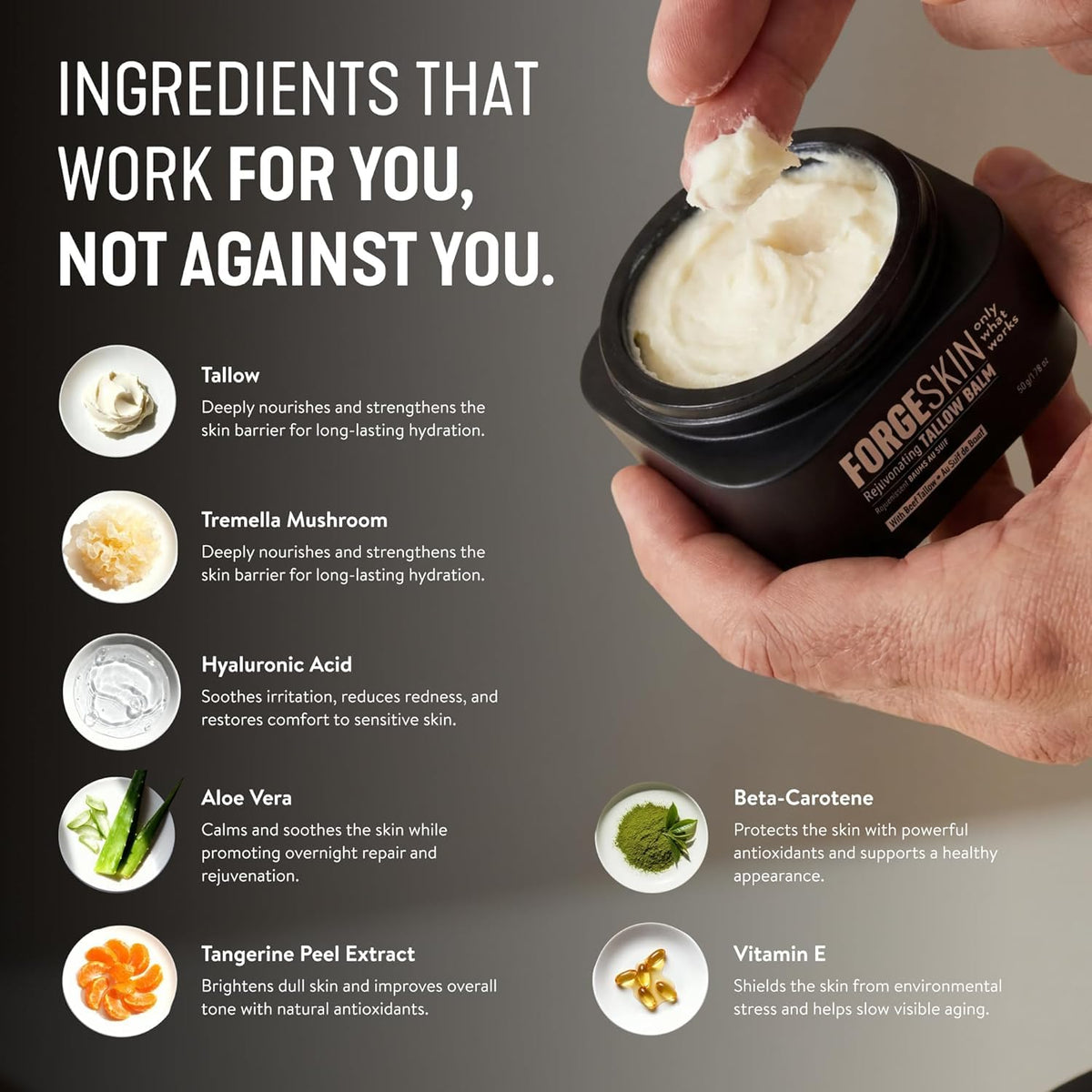 Forge Skin Beef Tallow Balm application on skin