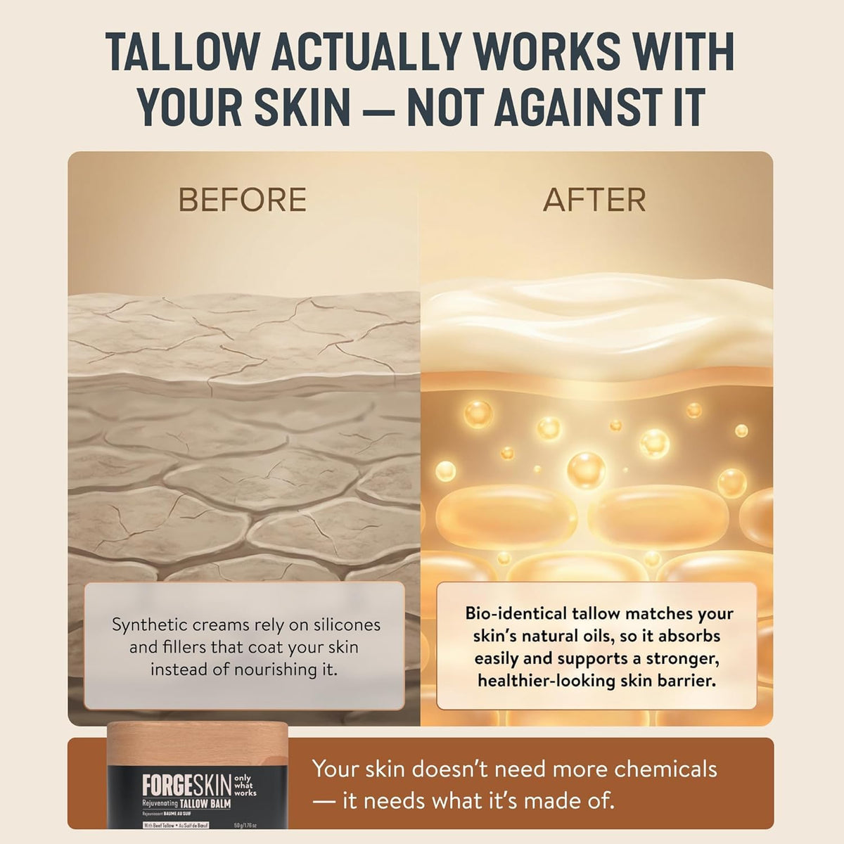 Forge Skin Beef Tallow Balm in lifestyle setting