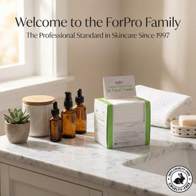 ForPro Disposable Face Towels XL 50-Count in bathroom setting
