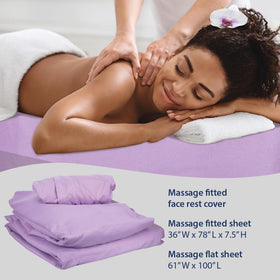 ForPro Microfiber Massage Sheet Set displayed on a massage table