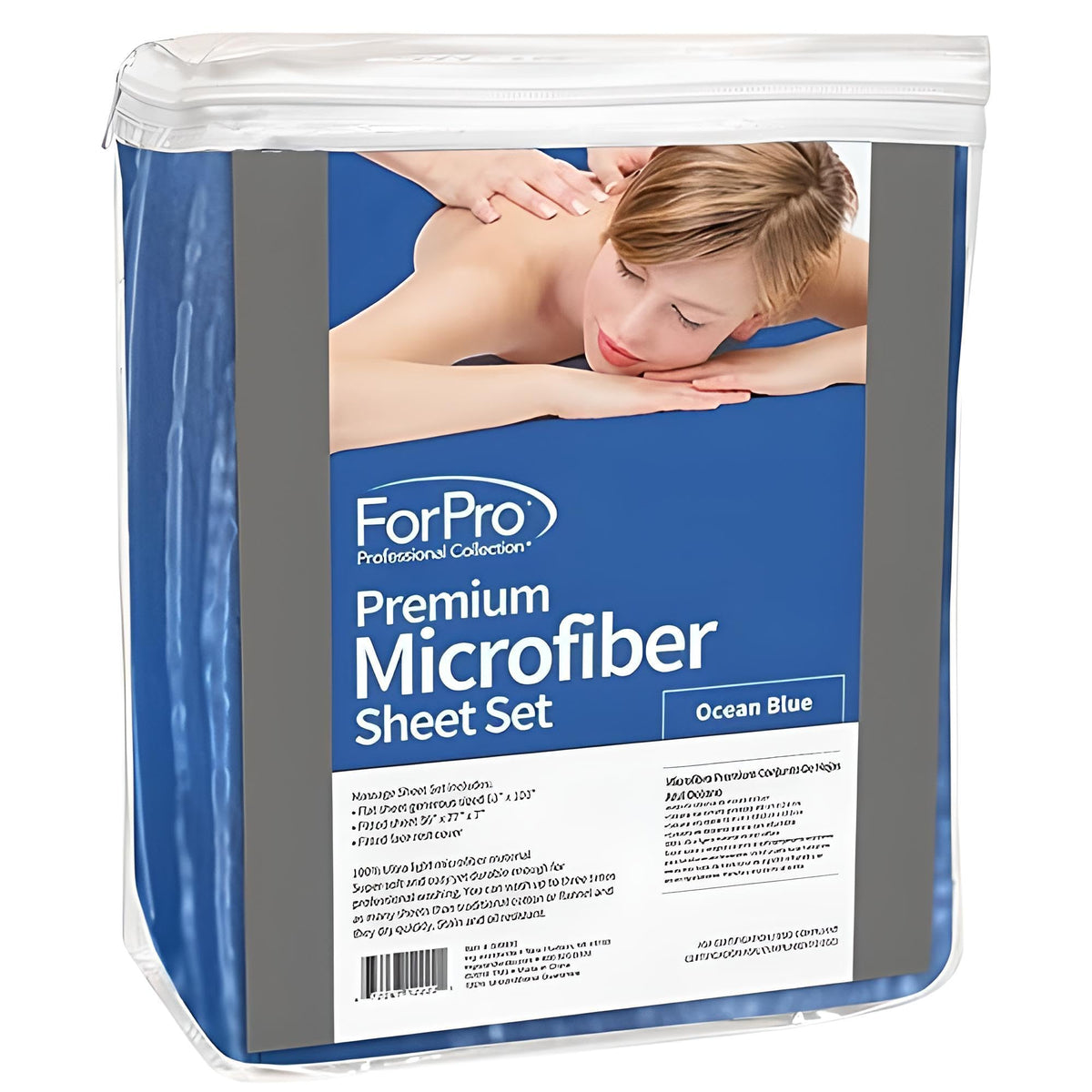 ForPro Microfiber Massage Sheet Set displayed on a massage table