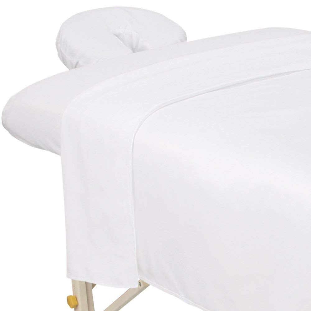 ForPro Microfiber Massage Sheet Set front view, white