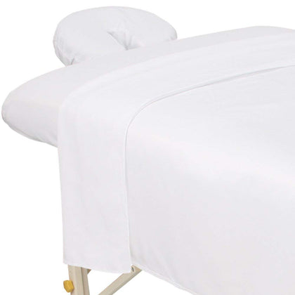 ForPro Microfiber Massage Sheet Set front view, white