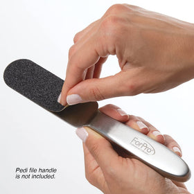 ForPro Pedi File Refill in use on dry heels