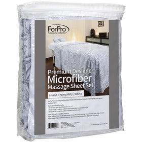 ForPro Premium Designer Microfiber Massage Sheet Set, displayed on massage table