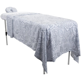 ForPro Premium Designer Microfiber Massage Sheet Set, flat sheet and face rest cover