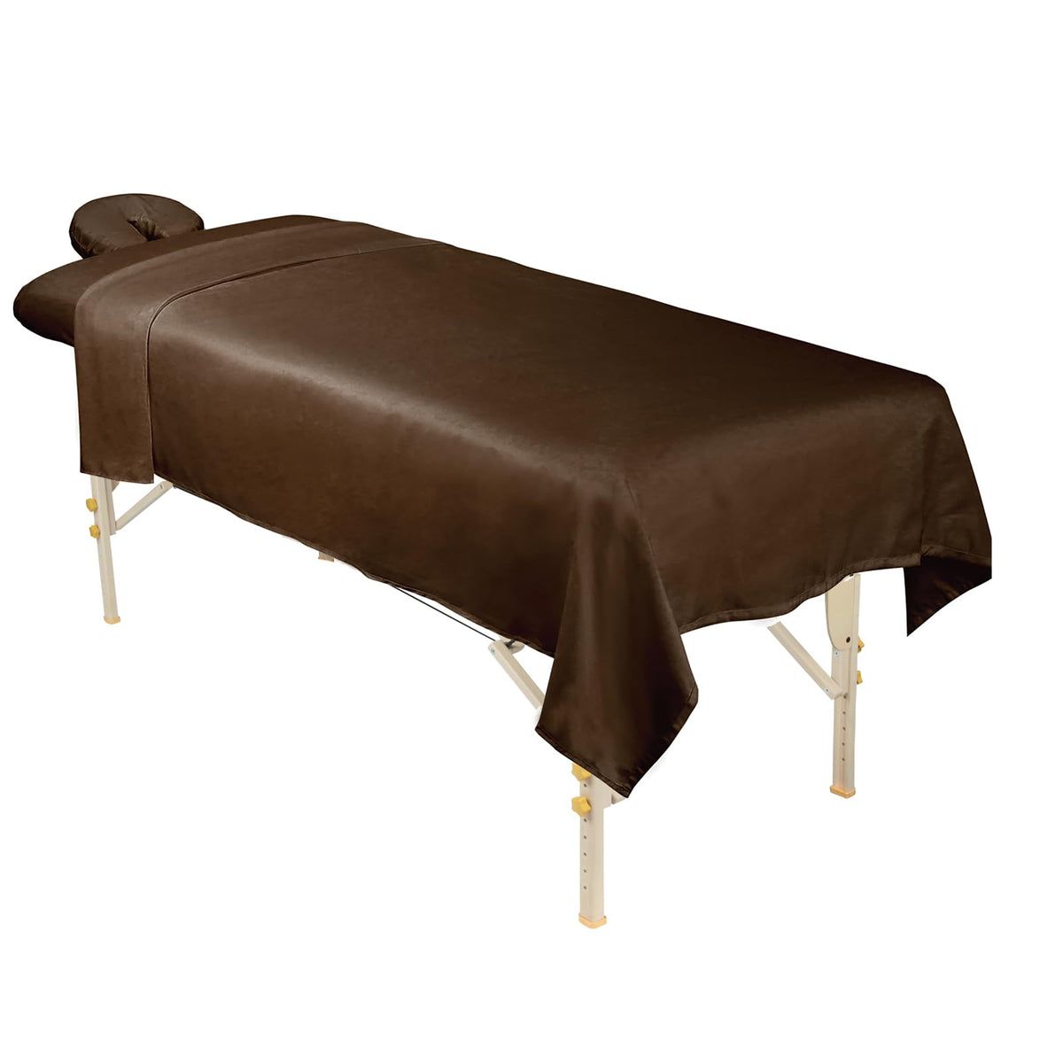 ForPro Professional 3-Piece Massage Sheet Set in Chocolate, face rest cover