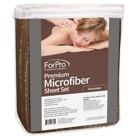 ForPro Professional 3-Piece Massage Sheet Set in Chocolate, fitted sheet view