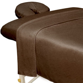 ForPro Professional 3-Piece Massage Sheet Set in Chocolate, flat sheet view