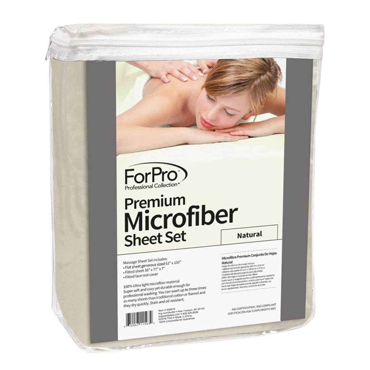 ForPro Professional Collection Microfiber Face Rest Cover in Natural
