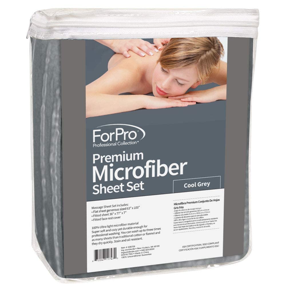 ForPro Professional Collection Microfiber Fitted Sheet for Massage Table