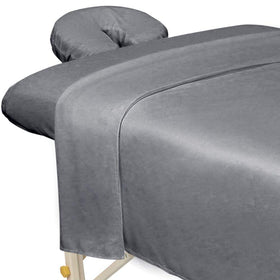 ForPro Professional Collection Microfiber Massage Flat Sheet in Cool Grey
