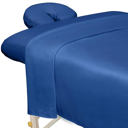 ForPro Professional Collection Microfiber Massage Flat Sheet in Ocean Blue