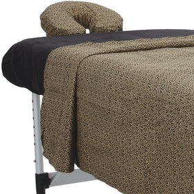 ForPro Professional Collection Microfiber Massage Sheet Set with golden swirl design