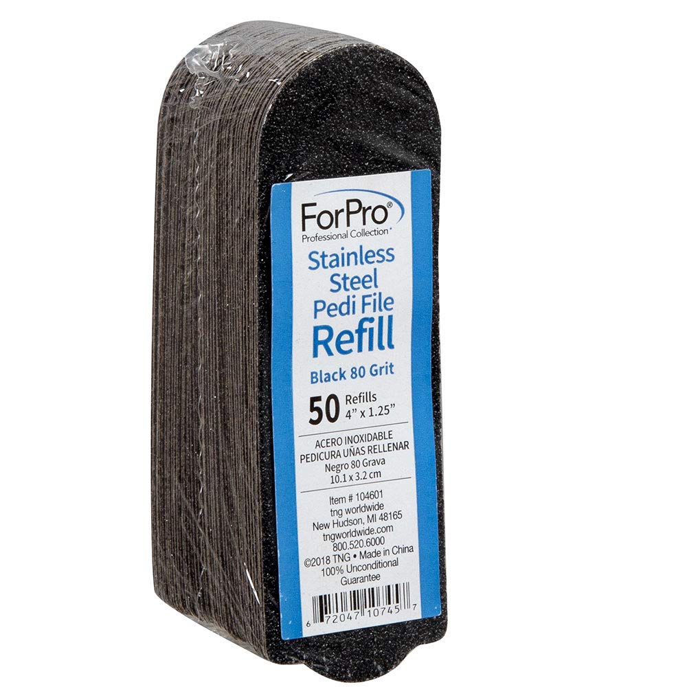 ForPro Professional Collection Pedi File Refill 80 Grit 50-Count front view