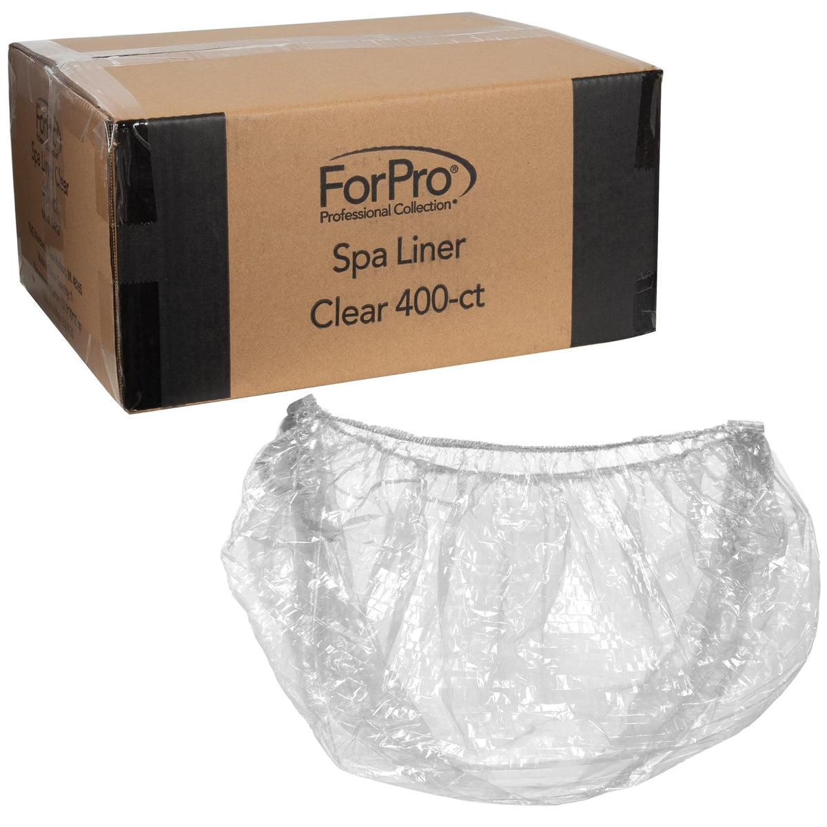 ForPro Professional Collection Spa Liners clear 400-count pack front view