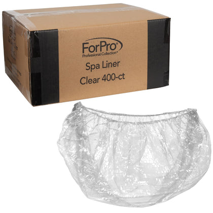 ForPro Professional Collection Spa Liners clear 400-count pack front view