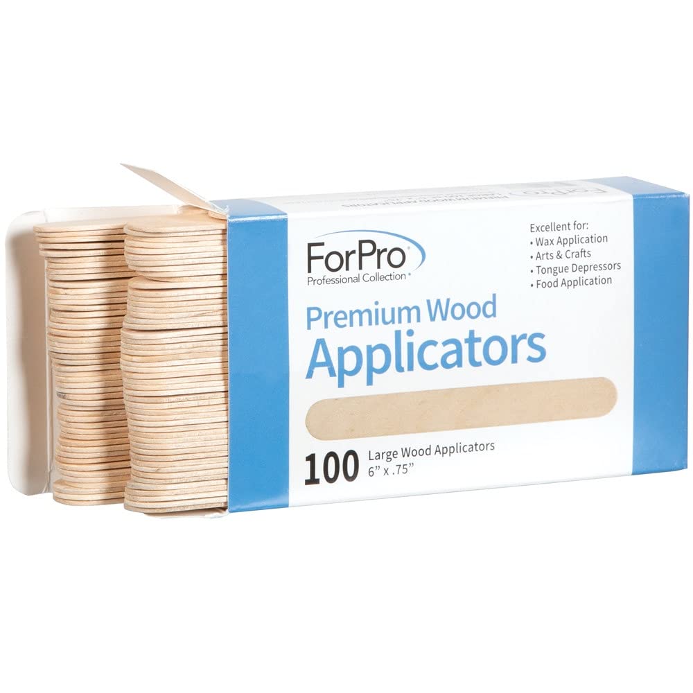 ForPro Professional Collection Wood Applicators packaging and dimensions