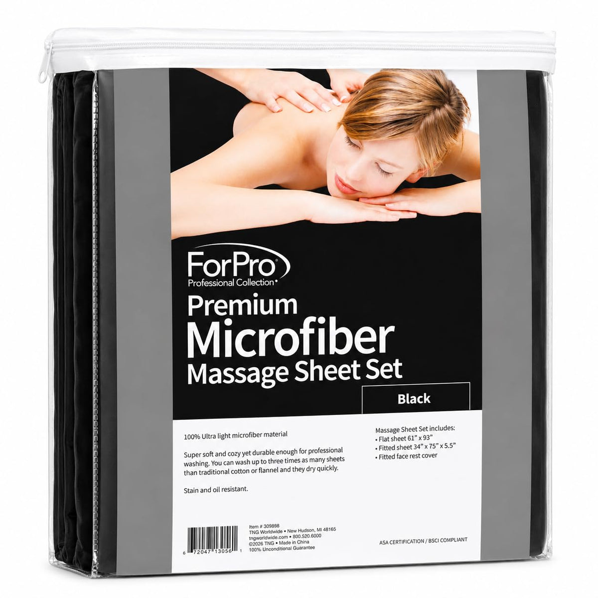 ForPro Professional Microfiber Face Rest Cover in Black
