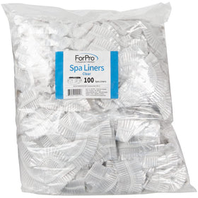 ForPro Spa Liners package showing 100-count clear liners