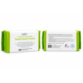 ForPro Travel Size Disposable Face Towels 8x8 size comparison