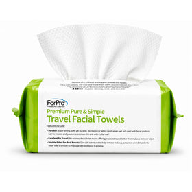 ForPro Travel Size Disposable Face Towels front view, compact packaging